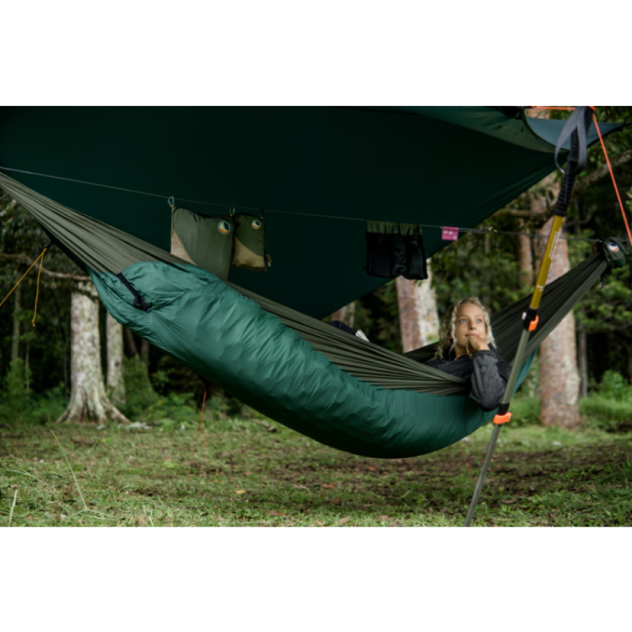 Ticket to the Moon Mat Hammock (325 x 170cm Double Layer Hammock for camping mattresses incl 6kN carabiners and ridgeline)