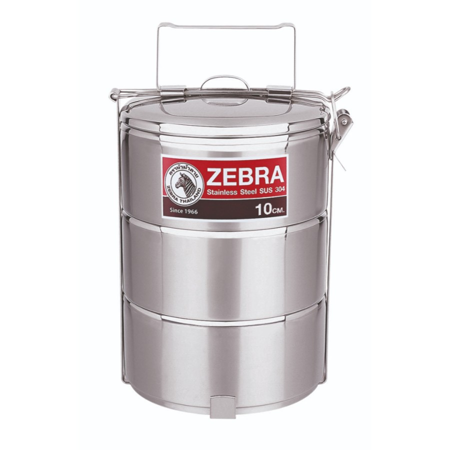 Zebra 10cm x 3-tiered Round Food Carrier