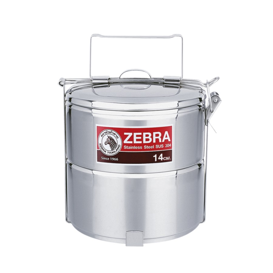 Zebra 14cm x 2-tiered Round Food Carrier