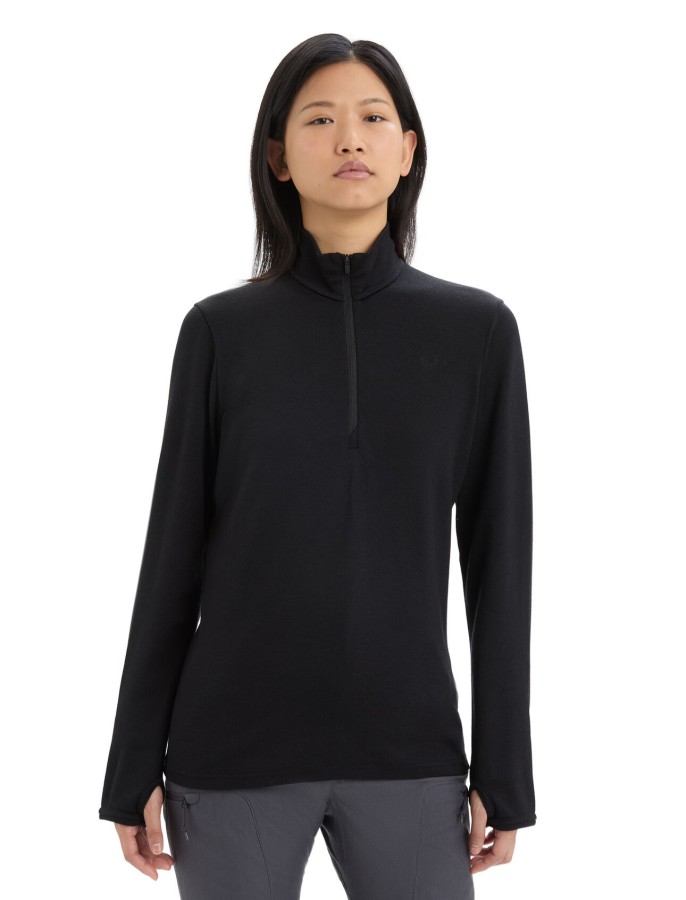 Icebreaker Women’s Merino 300 Original Long Sleeve Half Zip Sweater Black