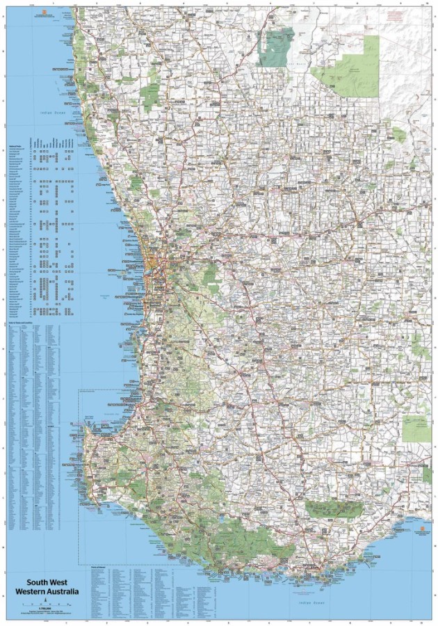Hema South West Western Australia map (Albany to Leeman)
