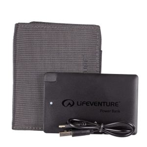 LifeVenture RFiD Charging Charger Wallet with Powerbank, Recycled, Grey
