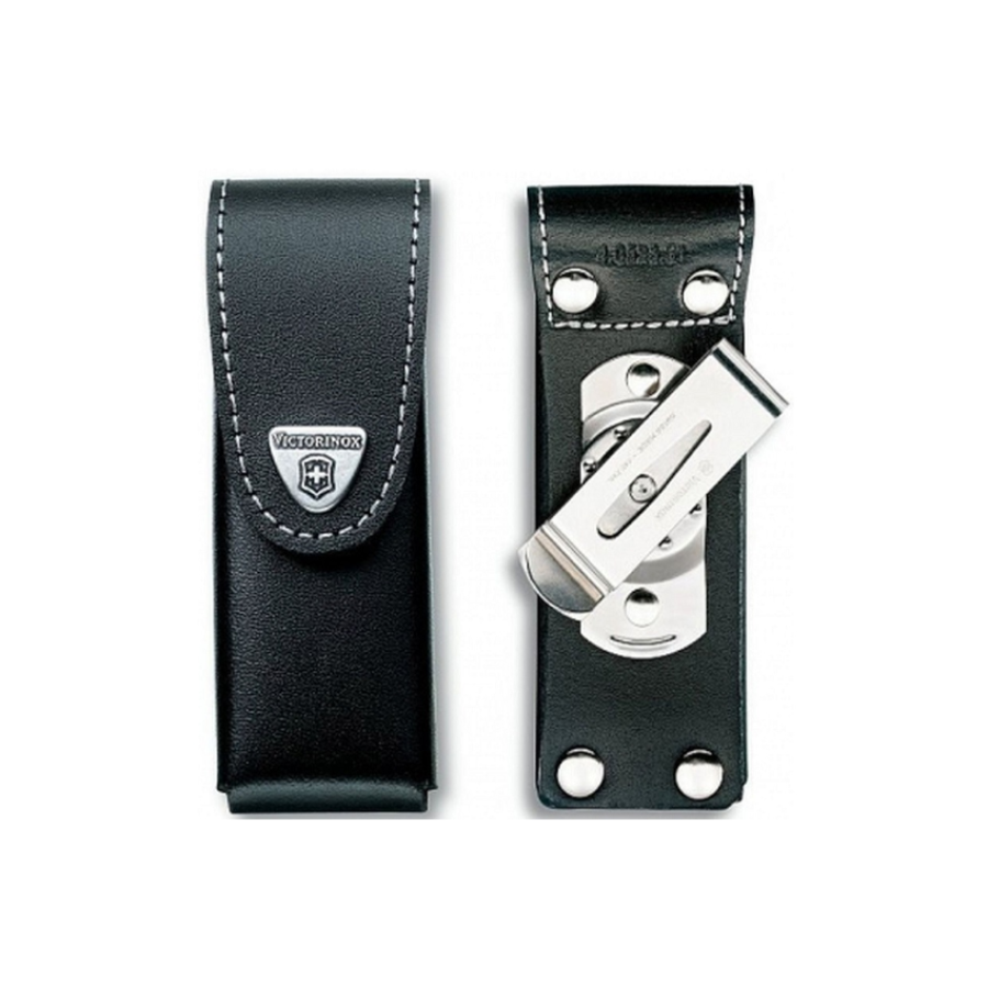 Victorinox LockBlade Leather Pouch Sheath 111mm 2-3 Layers With Rotating Belt Clip Black 05622