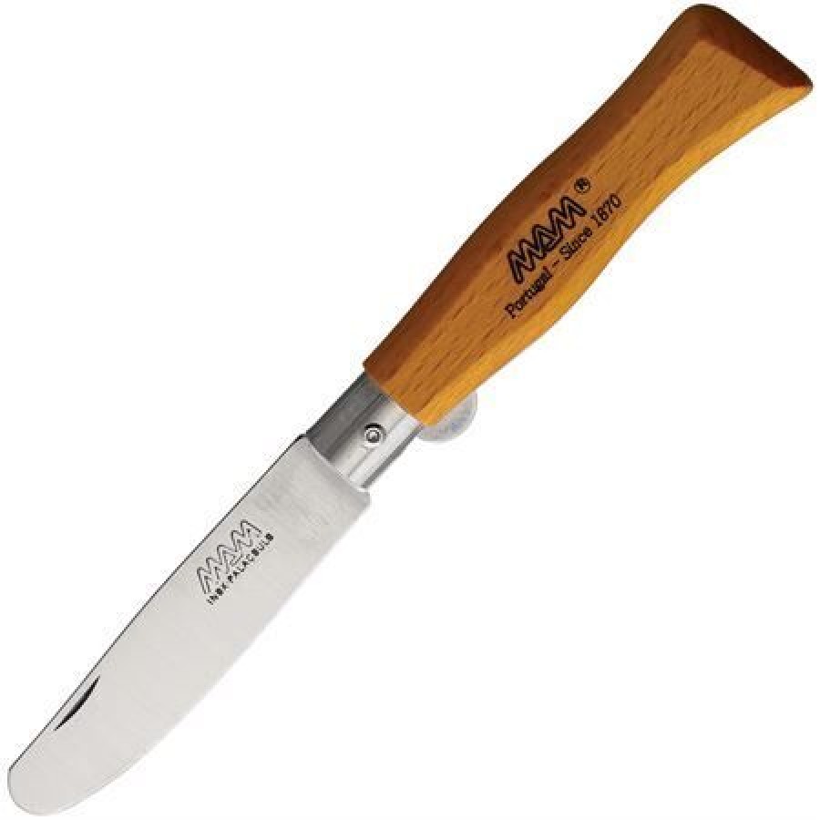MAM 2004 75mm Stainless Steel Navalha Round Tip Pocket Knife with Blade Lock