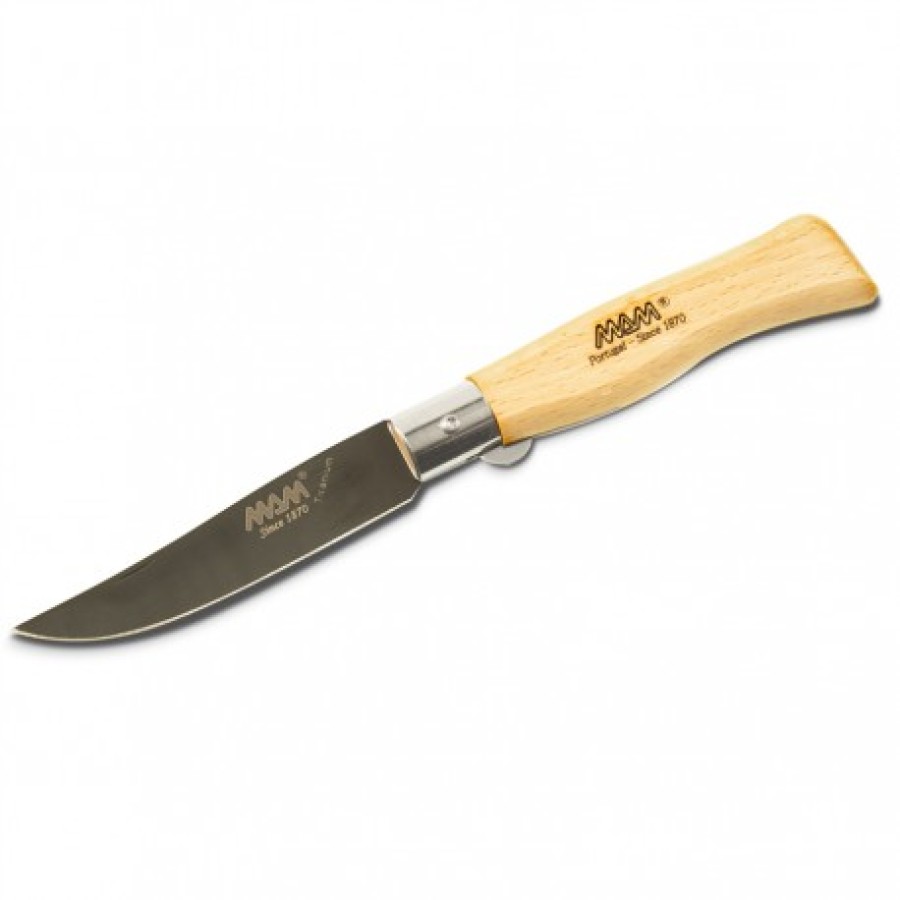MAM 5004 75mm Black Titanium Douro S pocket knife with blade lock (Bubinga Wood Handle)
